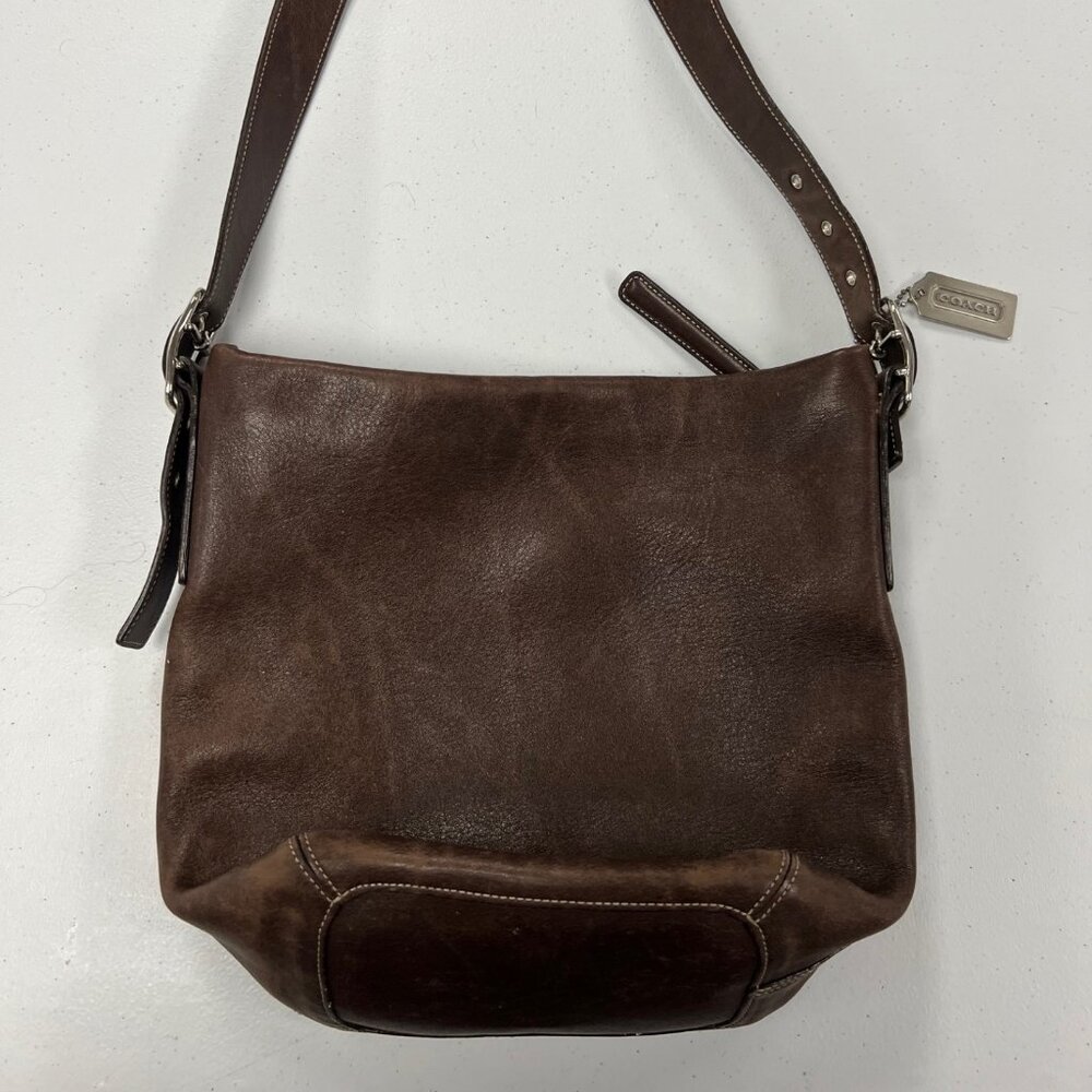 Vintage Coach Brown Leather Bucket Shoulder Purse Classic G2J-9186
